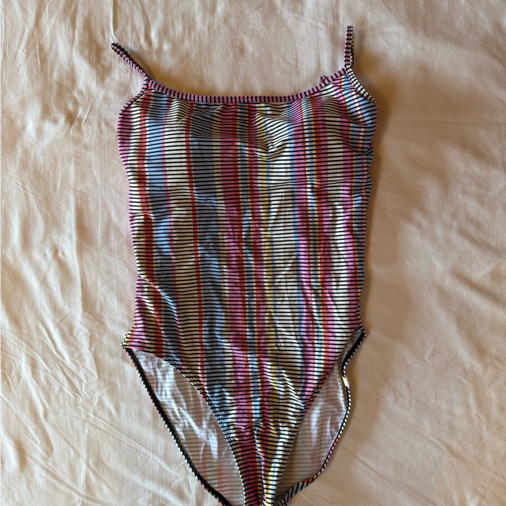 Summersalt Pink and Blue Striped Swimsuit